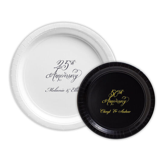 Pick Your Elegant Anniversary Year Paper Plates